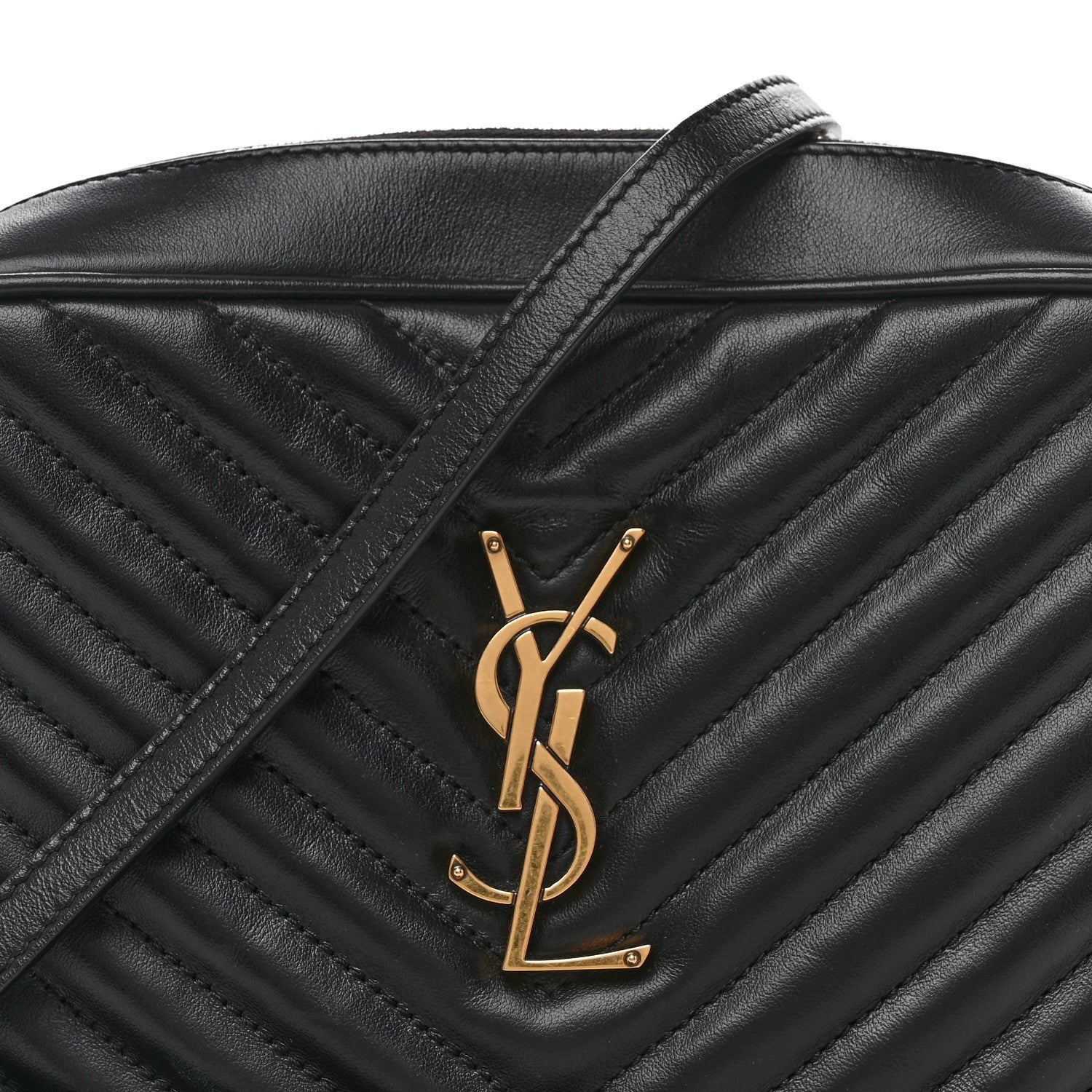 Saint Laurent Calfskin Matelasse Monogram Lou Camera Bag Black 8 of 10