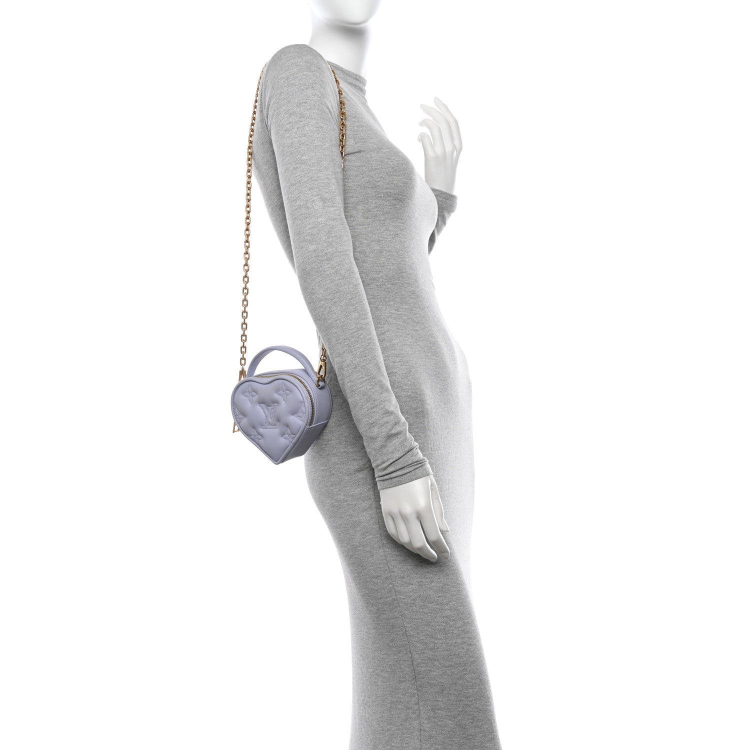 Louis Vuitton Calfskin Embroidered Monogram Pop My Heart Bag Pouch Lilac 2 of 11