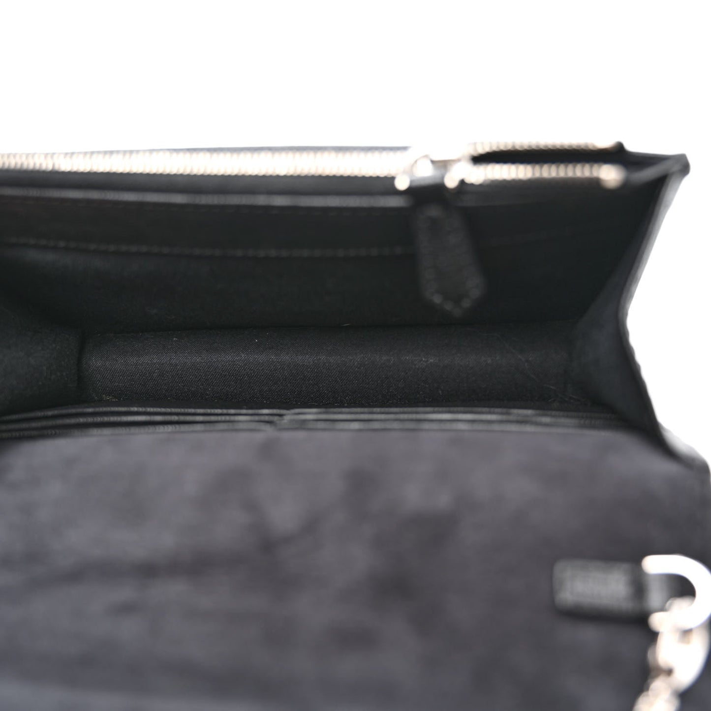 Vitello Elite Mink Fur Studded Karlito Tube Wallet on Chain Black