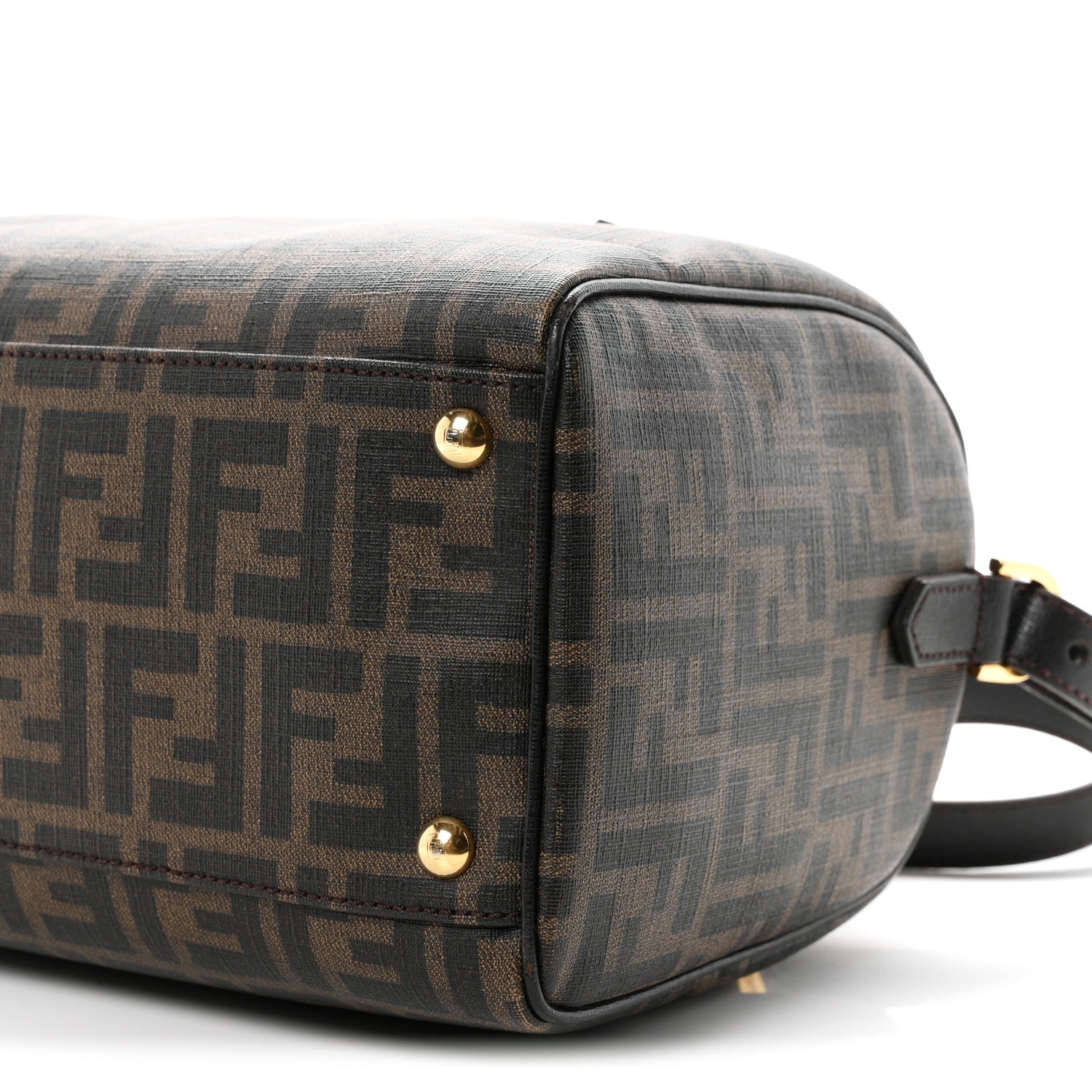 Fendi Zucca Cuoio Lucido Mini Boston Satchel Tobacco Moro 10 of 12