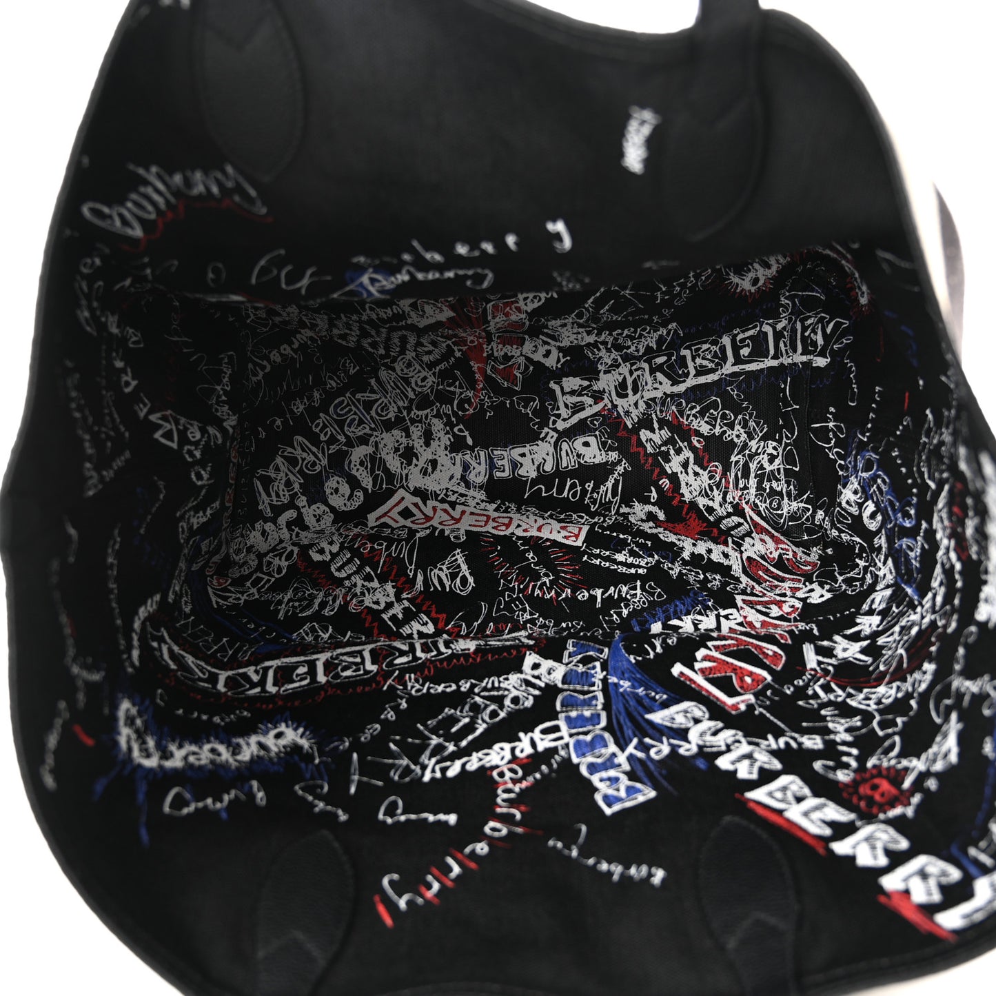 Coated Canvas Mega Check Sketchbook Medium Reversible Doodle Tote Black