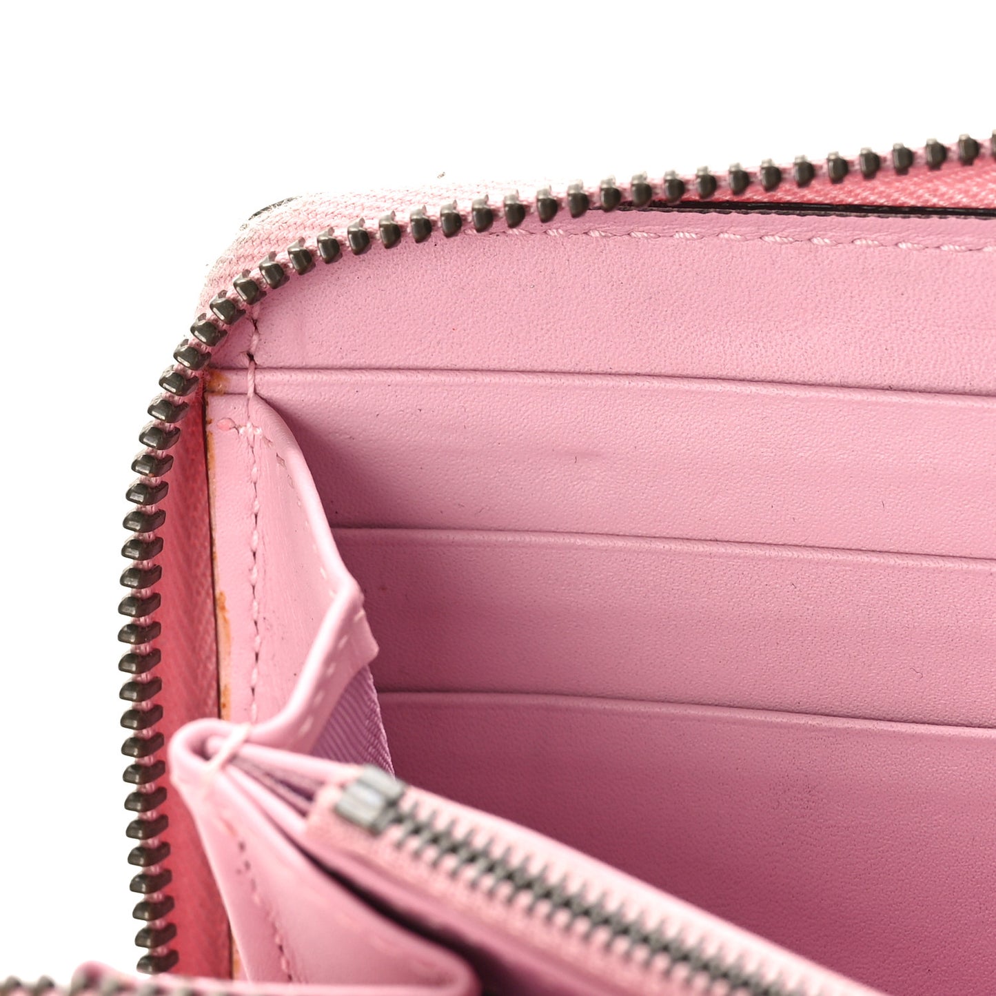 GG Supreme Monogram Strawberry Zip Around Wallet Light Pink