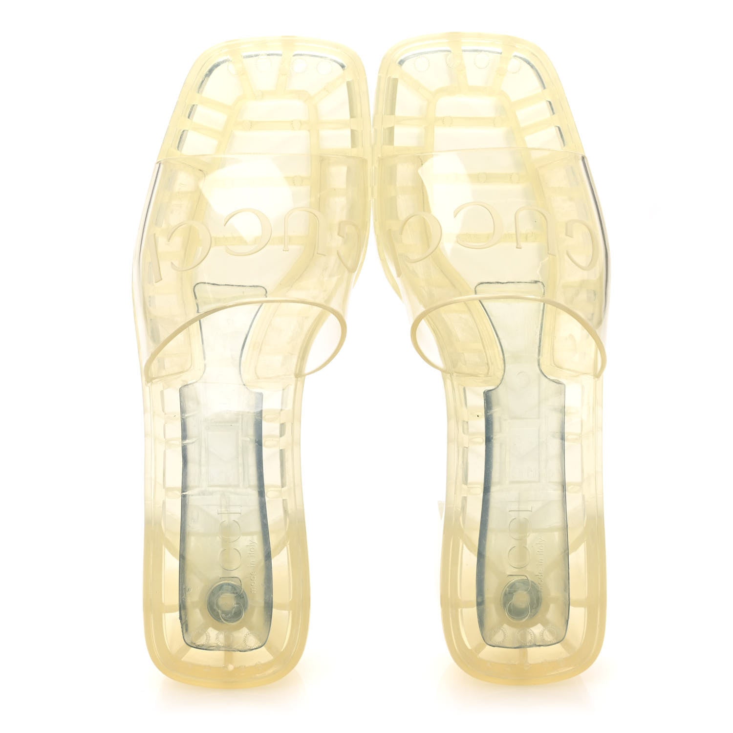 Gucci Rubber Gucci Logo Womens Platform 20/60mm Slide Sandals 37 Transparent 2 of 11