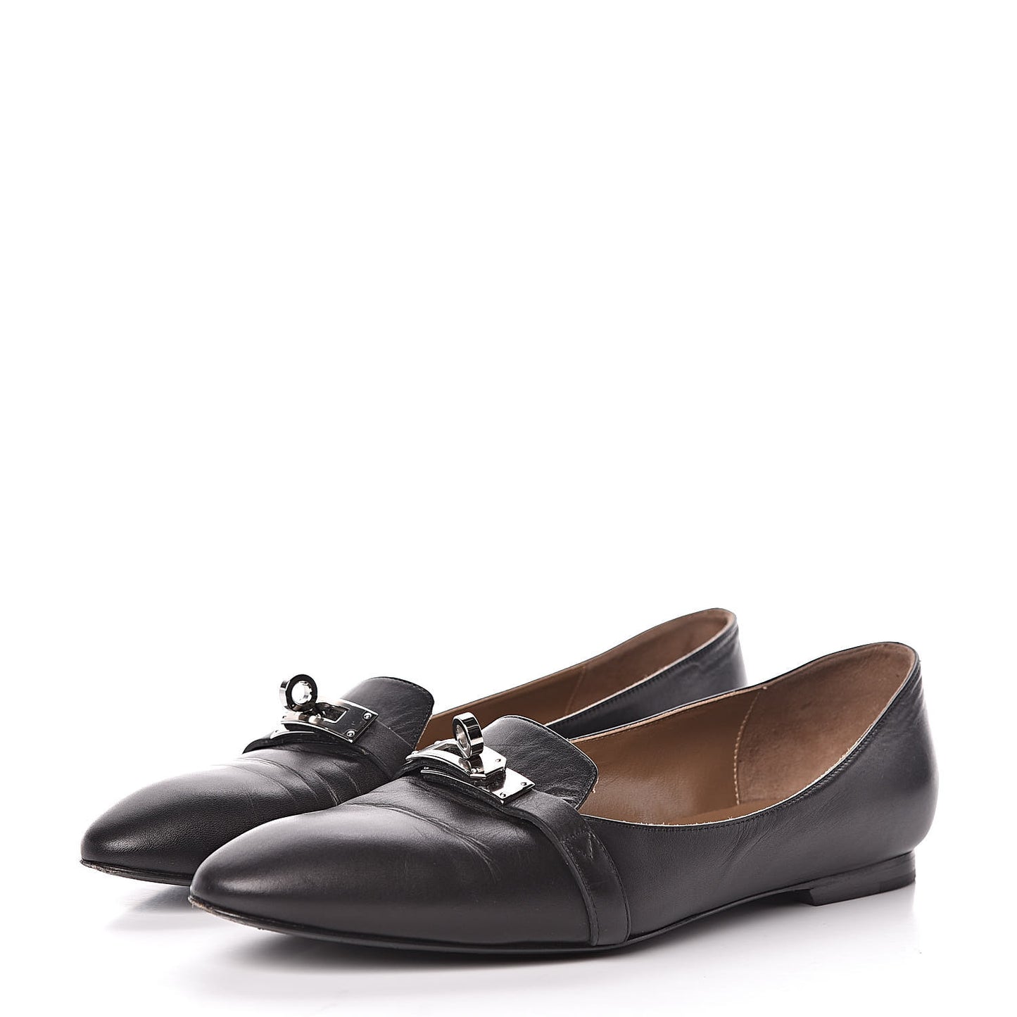 Calfskin Pegase Ballerina Flats 37 Black