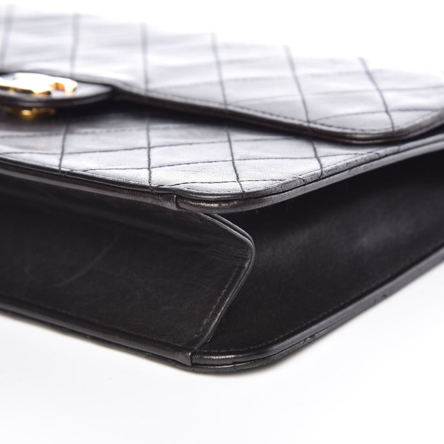 Lambskin Quilted Medium Single Flap Black
