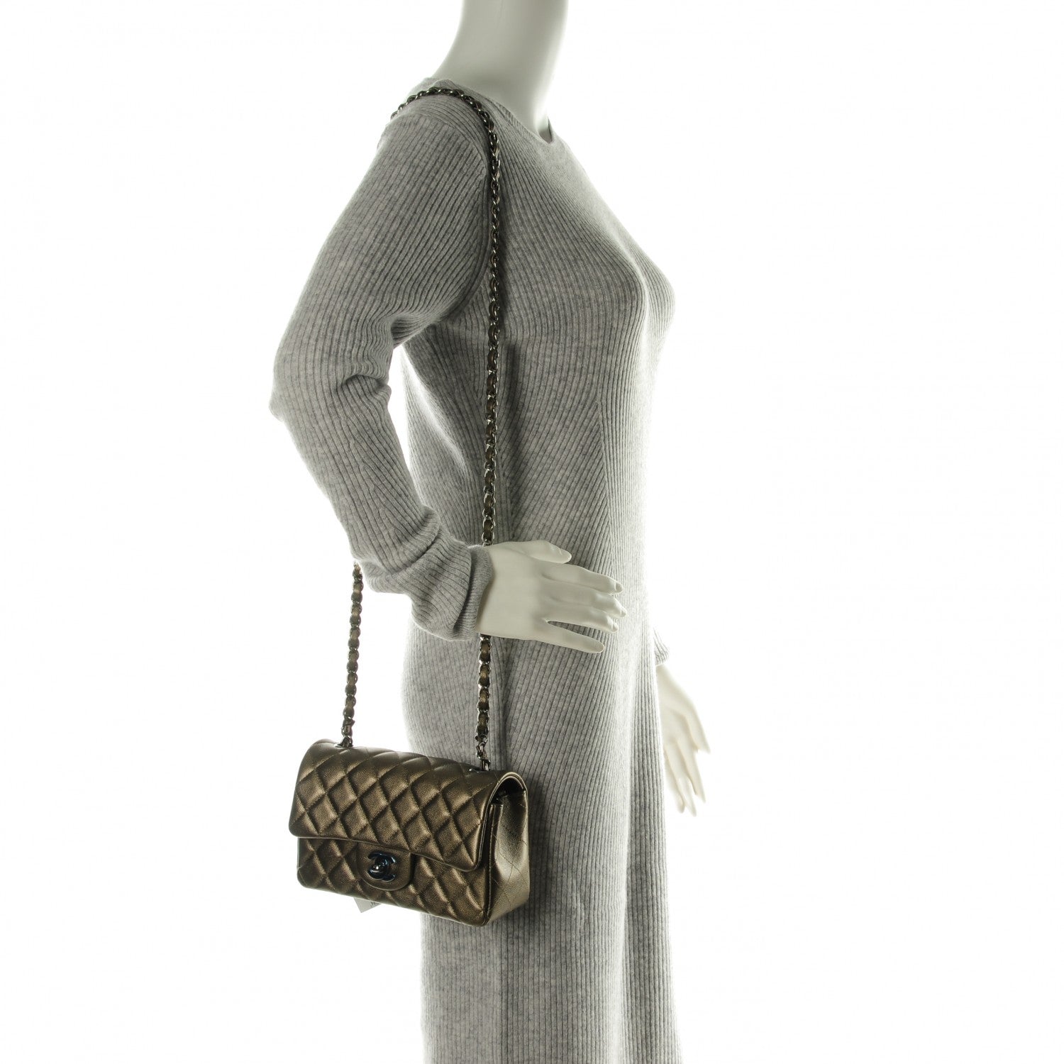 Chanel Iridescent Caviar Quilted Mini Rectangular Flap Bronze 2 of 7
