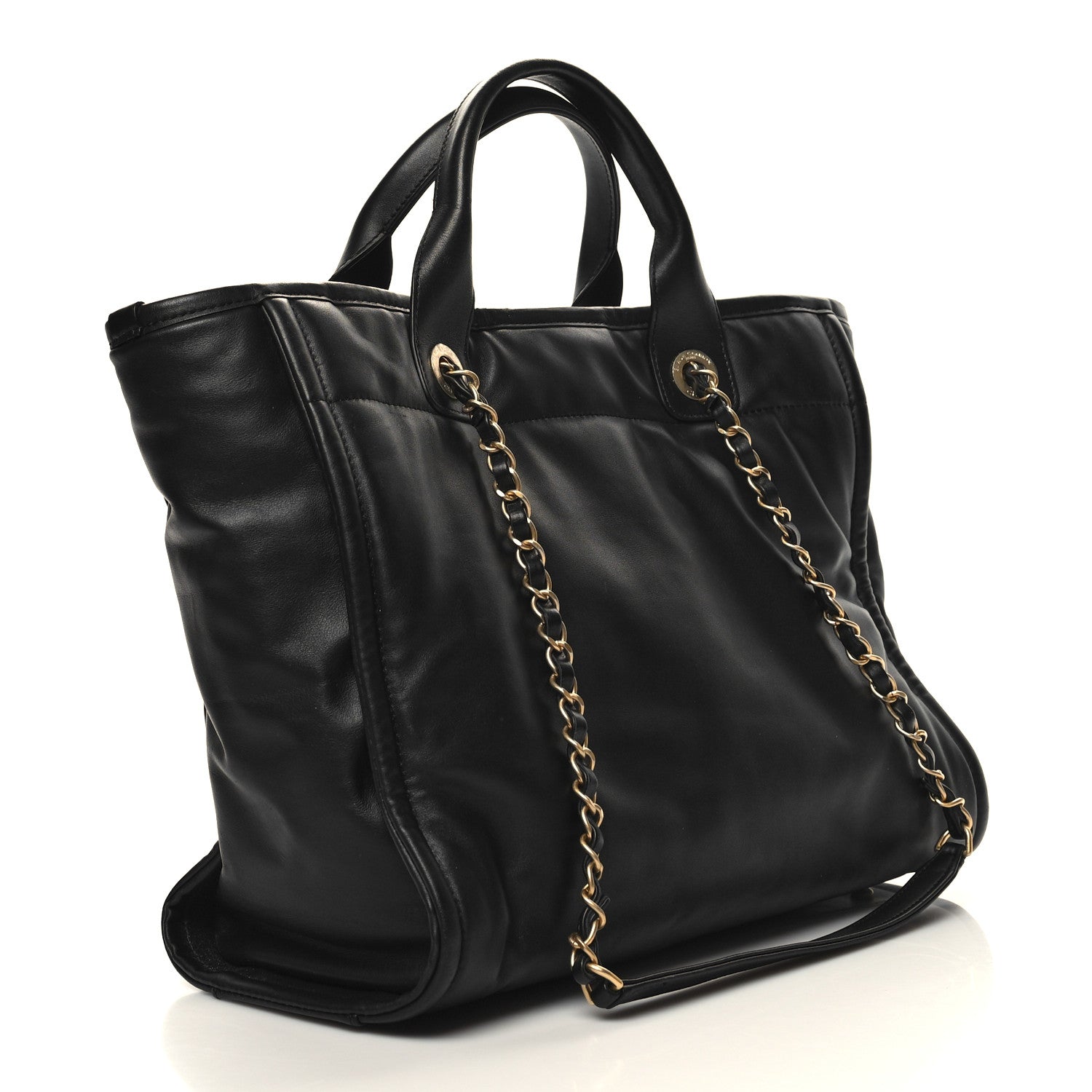 Chanel Calfskin Small Deauville Tote Black 3 of 11