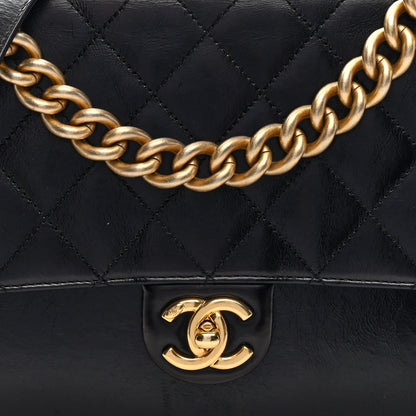 Chanel Iridescent Calfskin Quilted Straight Lined Flap Black 8 of 10