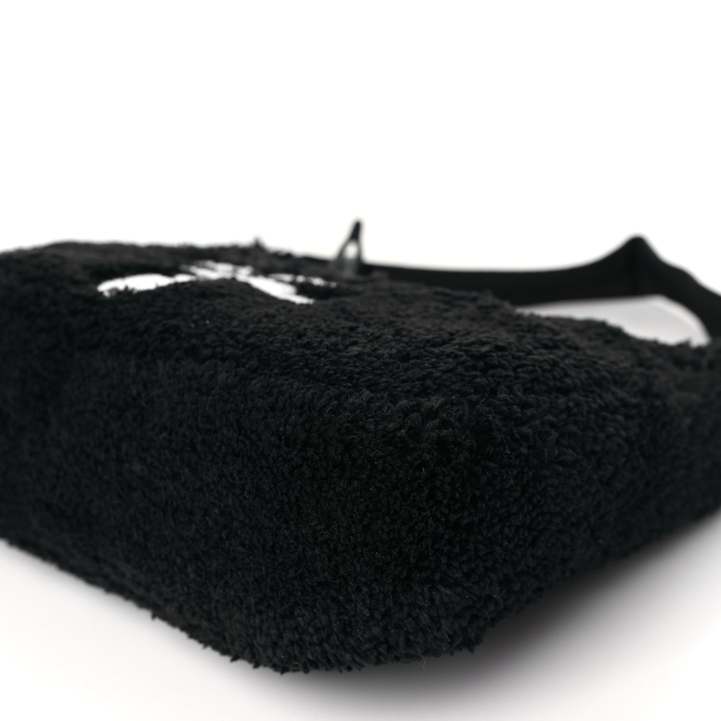Terry Cloth Mini Re-Edition 2000 Bag Black White