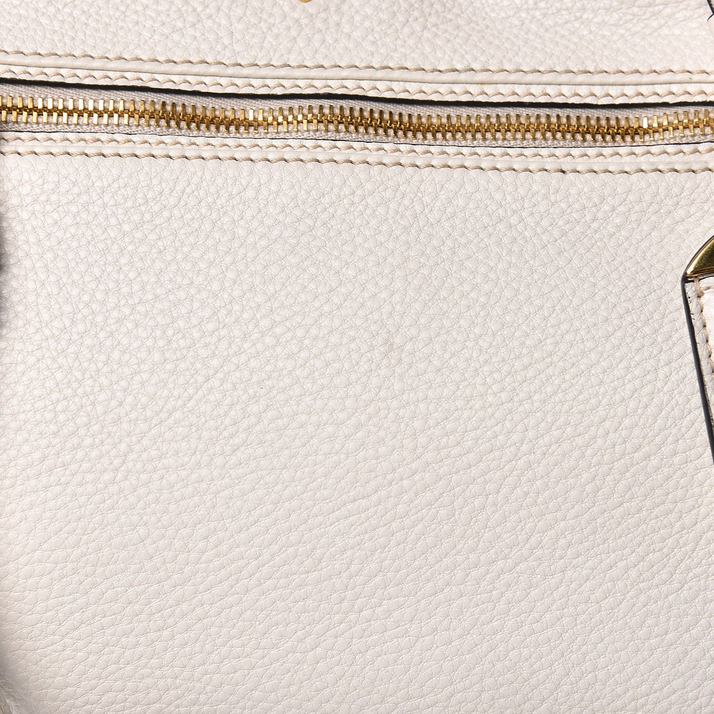 Vitello Daino Shopping Tote White