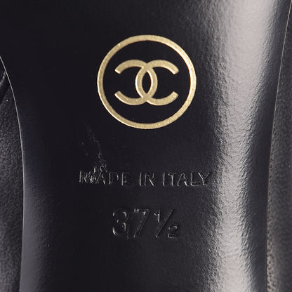 Chanel Lambskin Patent Cap Toe Ankle Boots 37.5 Black 9 of 9