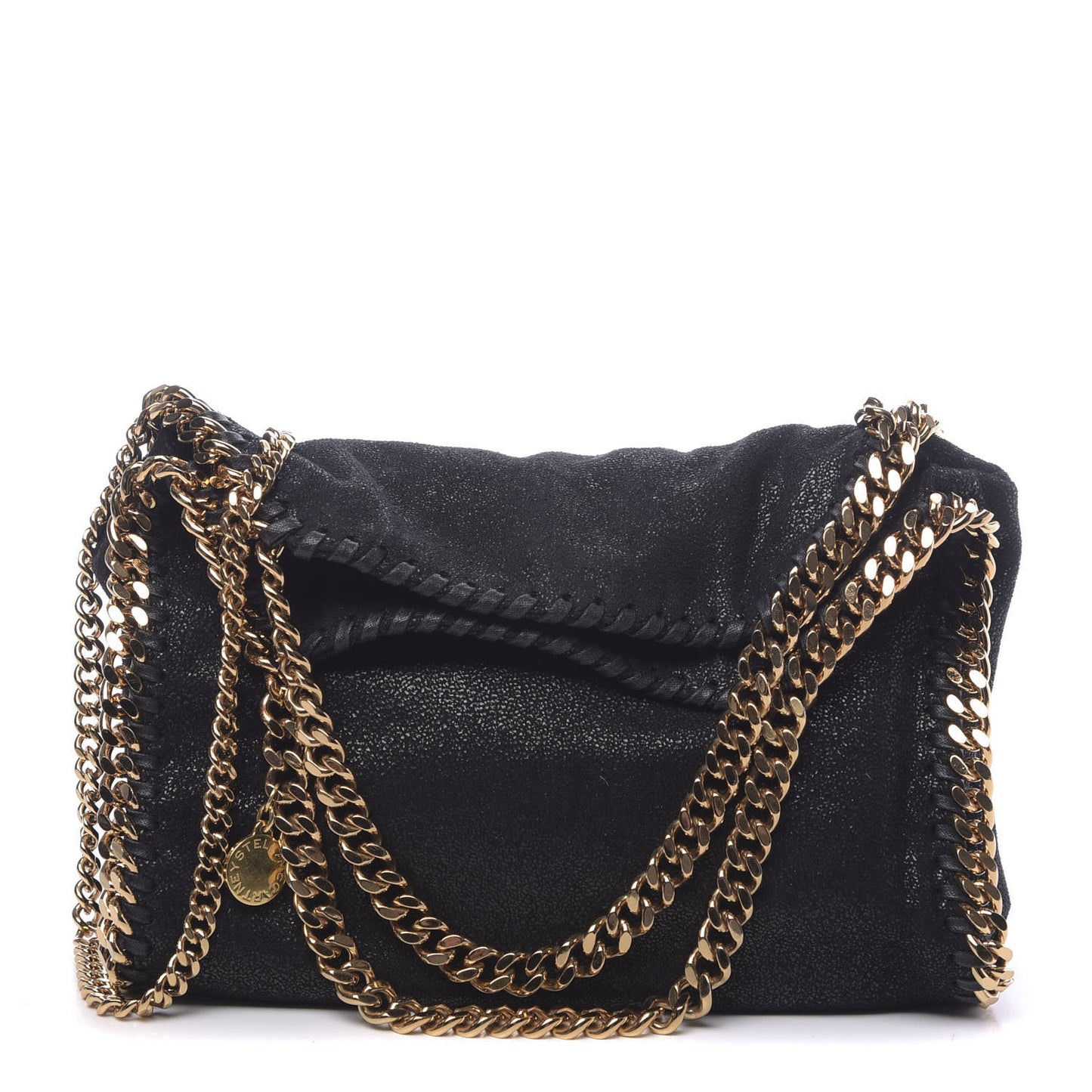 Shaggy Deer Mini Falabella Fold Over Tote Black
