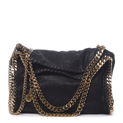 Stella McCartney Shaggy Deer Mini Falabella Fold Over Tote Black 1 of 9
