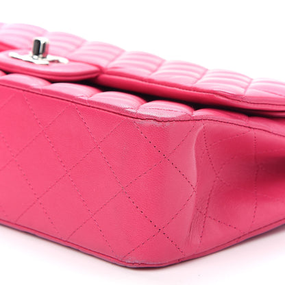 Chanel Lambskin Quilted Medium Double Flap Dark Pink 9 of 9