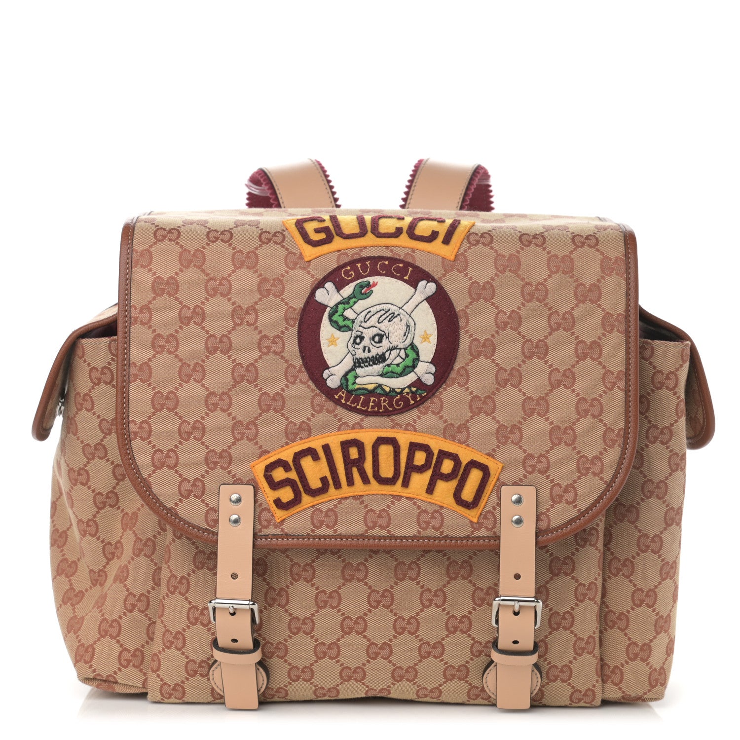Gucci Monogram Childrens Sciroppo Patch Backpack Beige 1 of 11