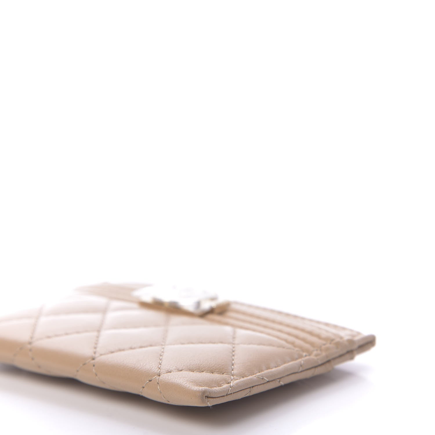 Chanel Lambskin Quilted Boy Card Holder Beige 9 of 11