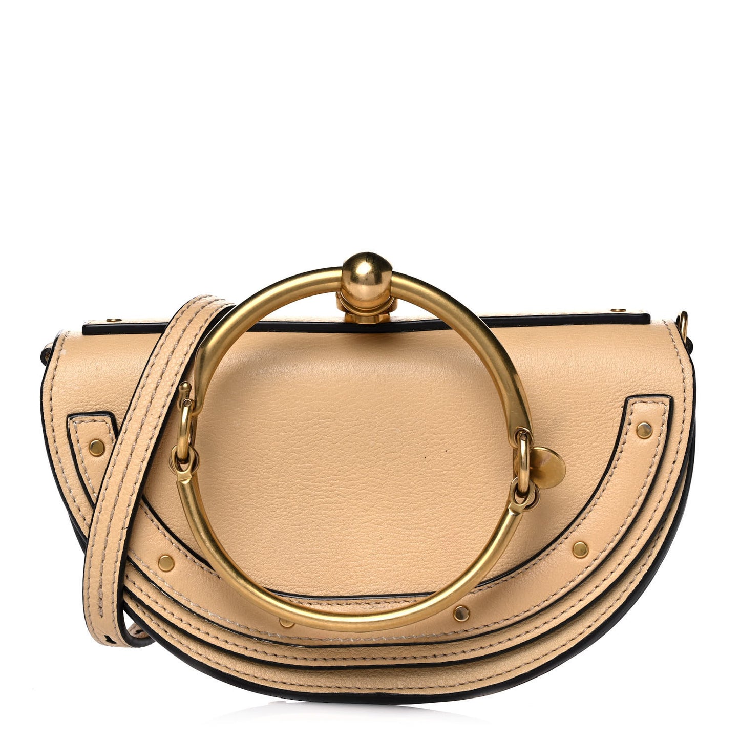 Calfskin Small Nile Bracelet Minaudiere Bag Subtle Yellow