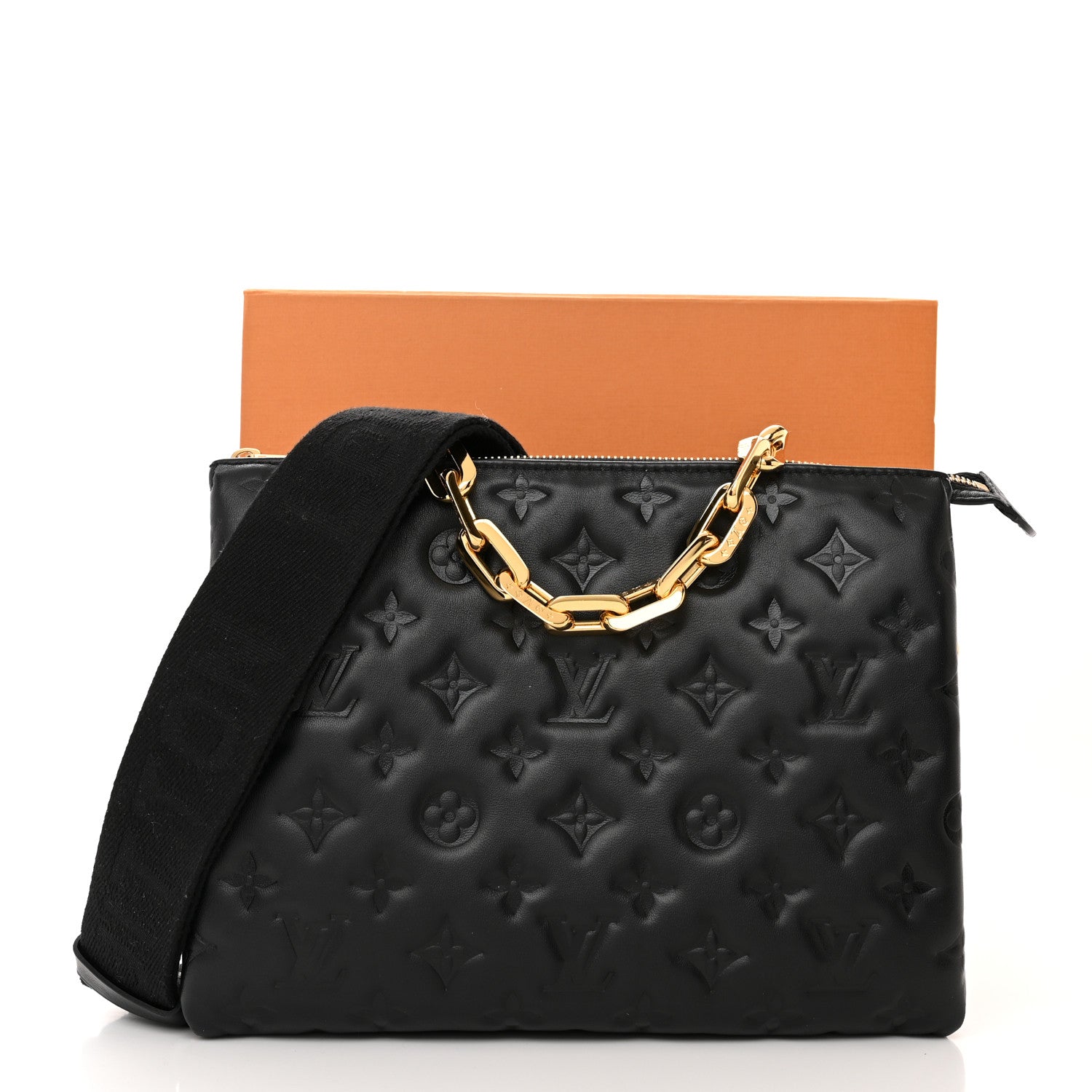 Louis Vuitton Lambskin Embossed Monogram Coussin PM Black 12 of 12