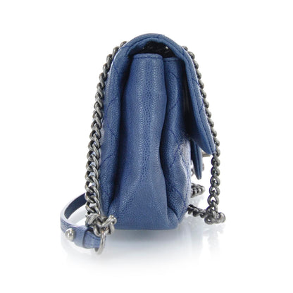 Chanel Caviar Quilted Medium Simply CC Flap Blue 3 of 10