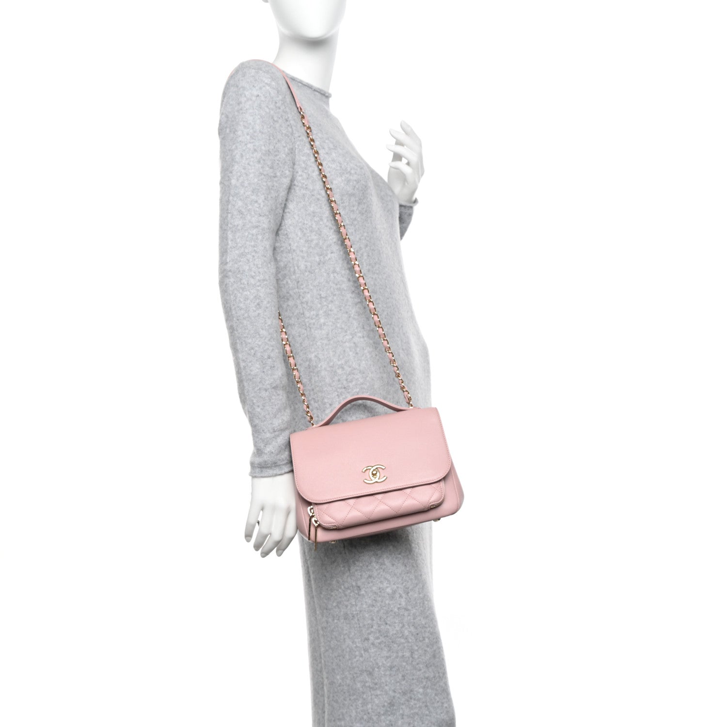 Chanel Caviar Quilted Small Business Affinity Flap Light Pink 2 of 10