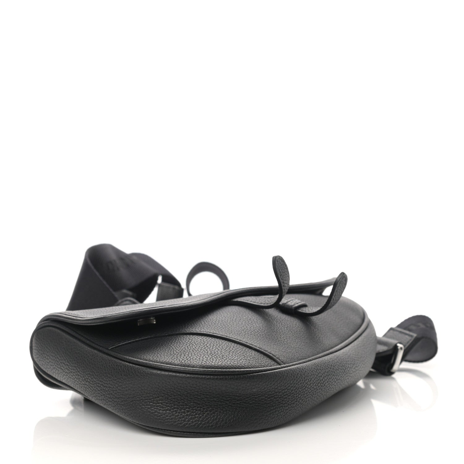 Christian Dior Grained Calfskin Kim Jones Saddle Bag Black 5 of 17