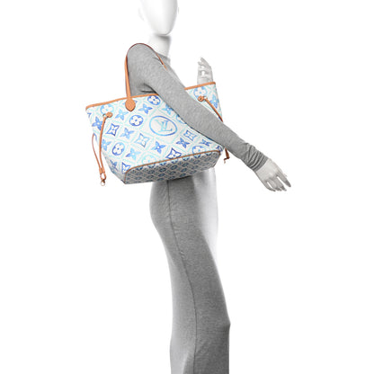 Louis Vuitton Monogram Tiles By The Pool 2.0 Neverfull MM Lagoon Blue 2 of 10