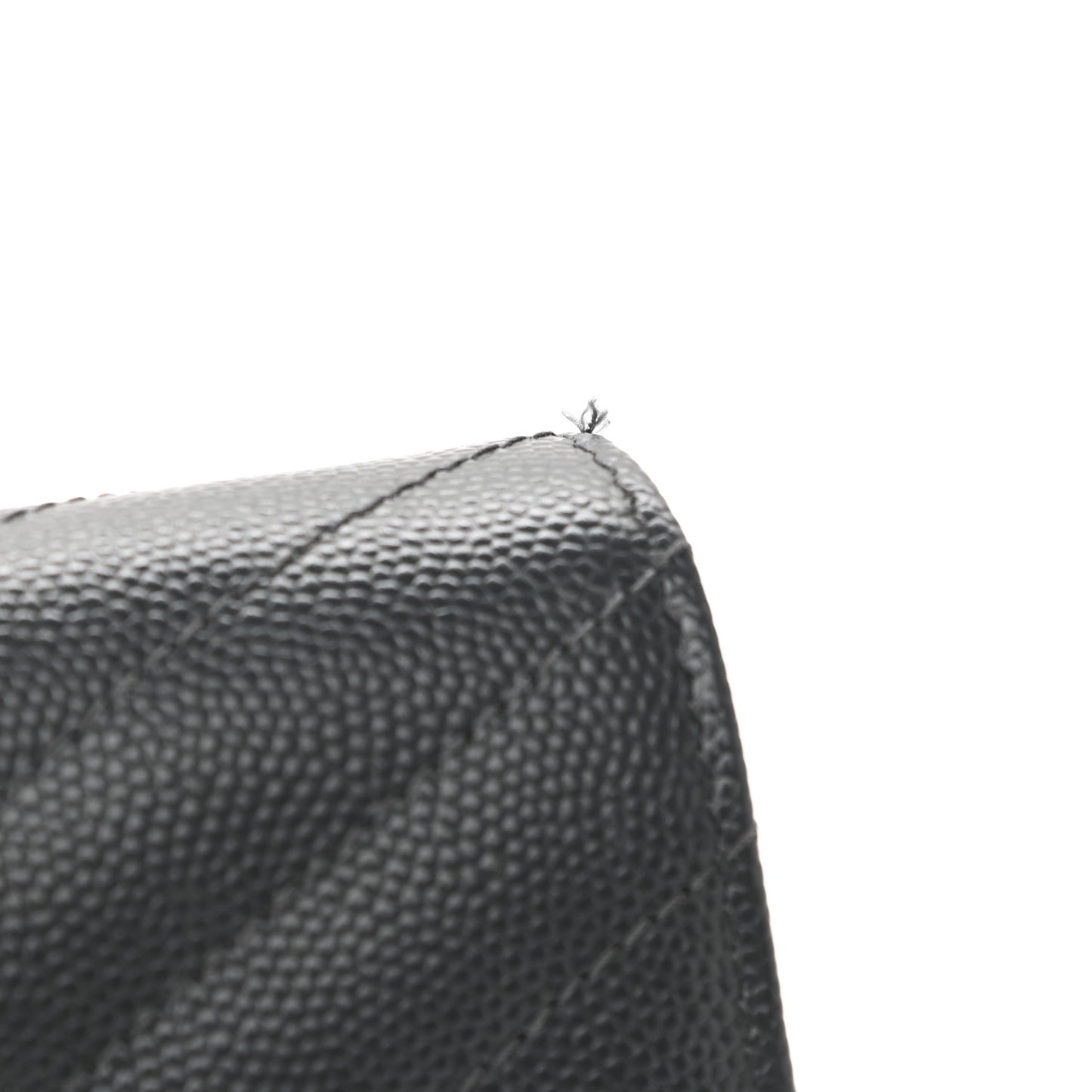Grain De Poudre Matelasse Chevron Monogram Envelope Chain Wallet Dark Smog