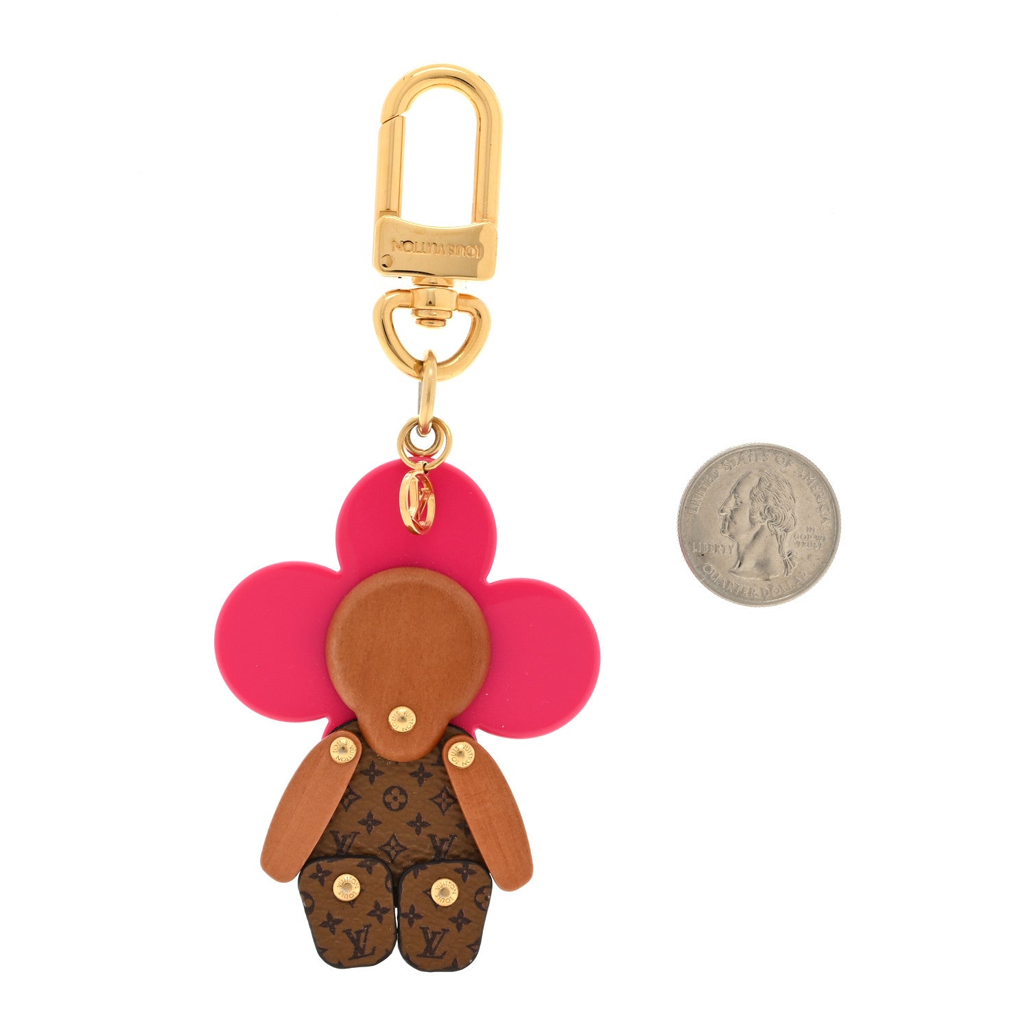 Louis Vuitton Wood Monogram Vivienne Puppet Bag Charm Key Holder Pink 2 of 3