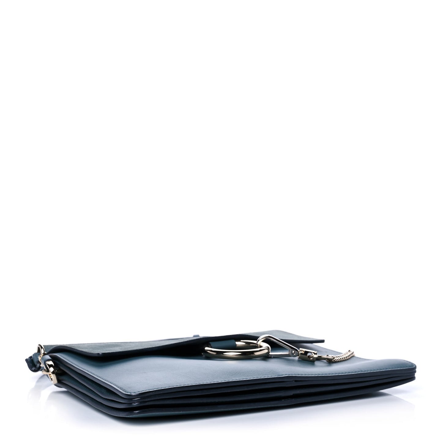 Suede Calfskin Medium Faye Shoulder Bag Cloudy Blue