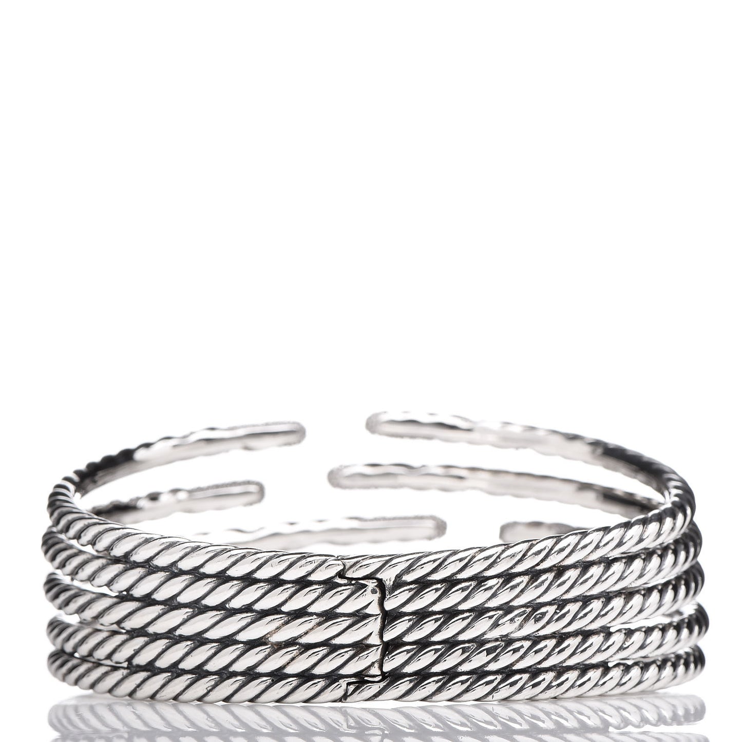 Sterling Silver Diamond 5-Row Open Willow Bracelet