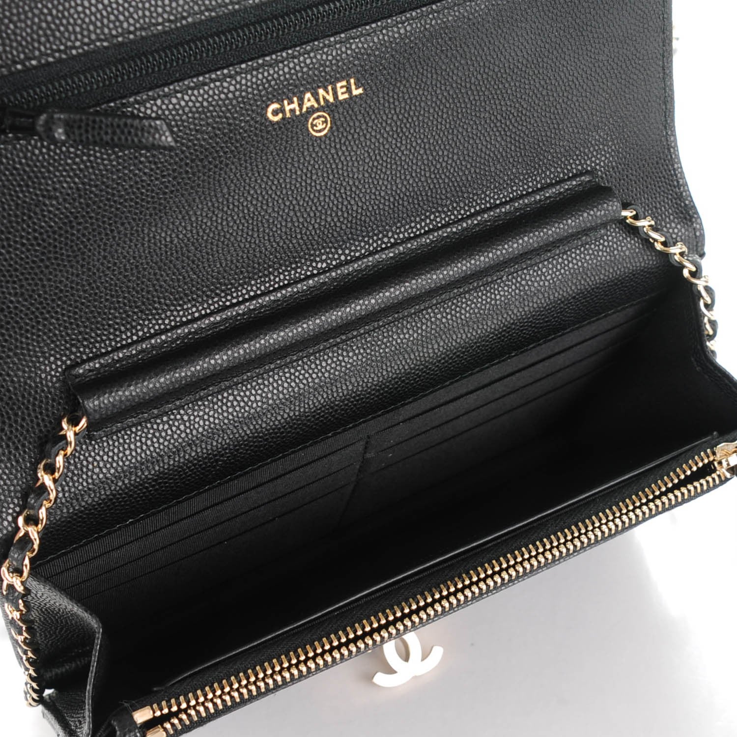 Chanel Caviar Quilted Golden Class Wallet On Chain WOC Black 5 of 8