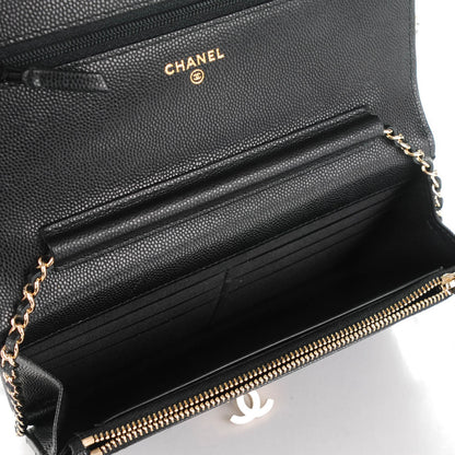 Chanel Caviar Quilted Golden Class Wallet On Chain WOC Black 5 of 8