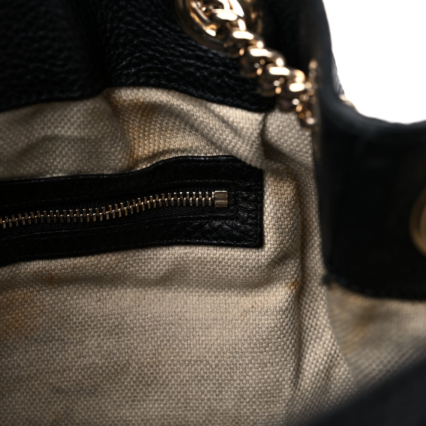 Pebbled Calfskin Medium Soho Chain Shoulder Bag Black