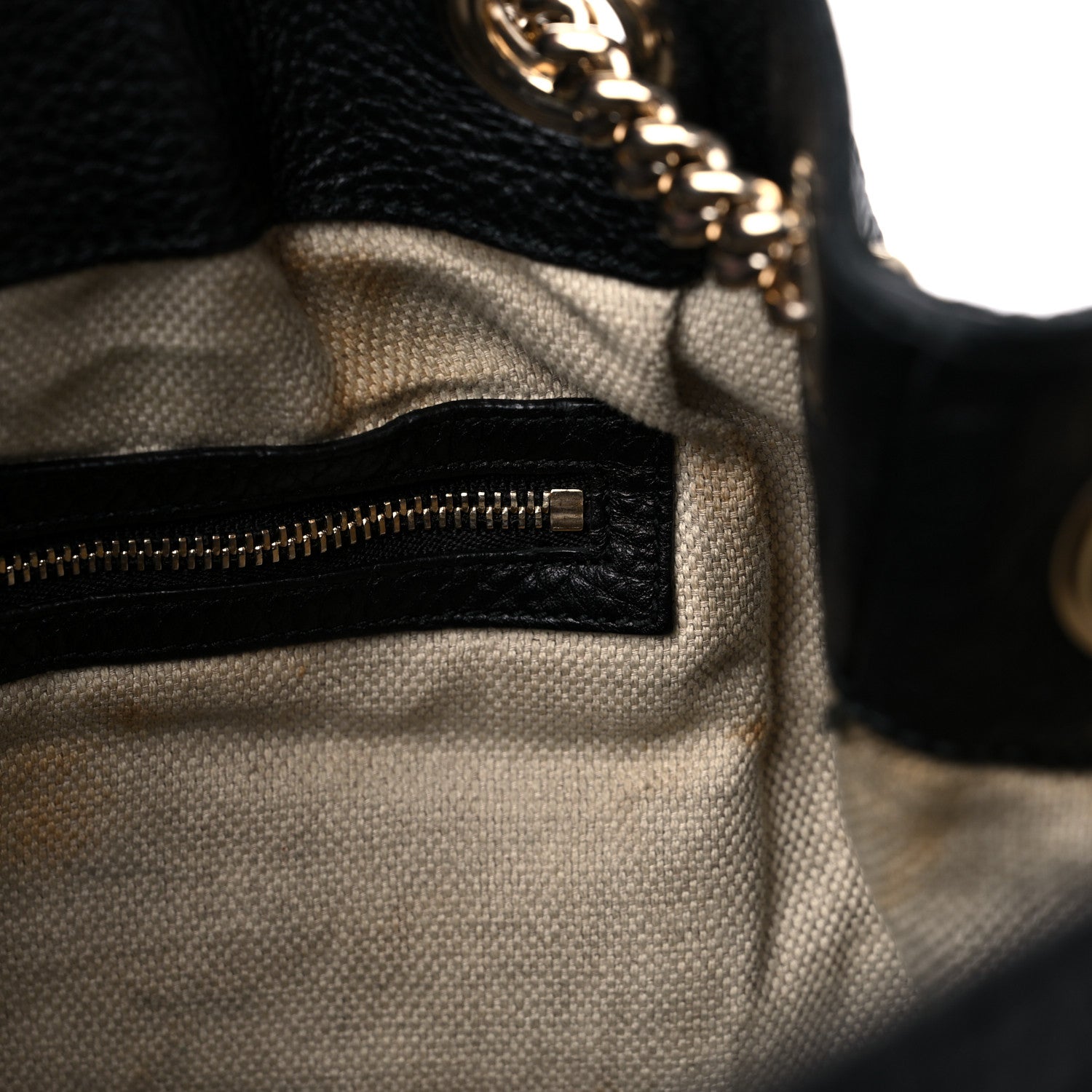 Gucci Pebbled Calfskin Medium Soho Chain Shoulder Bag Black 11 of 15