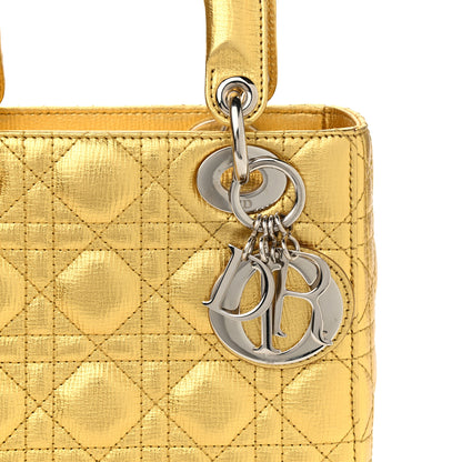 Christian Dior Metallic Grained Calfskin Cannage Small Lucky Badges My Lady Dior Gold 8 of 13