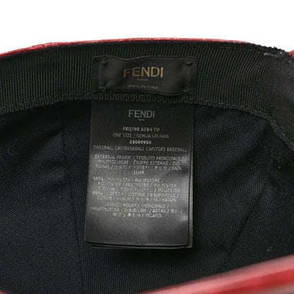 Fendi Glazed Fabric FF Baseball Hat Rosso 8 of 8