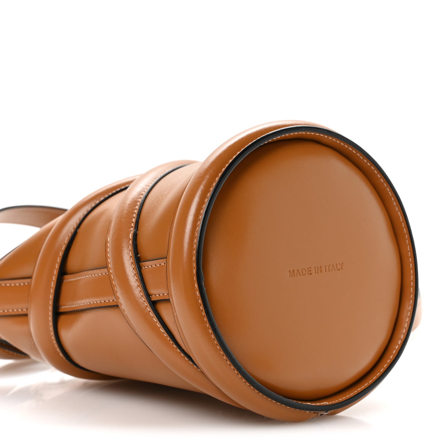 Calfskin Curve Bucket Bag Tan