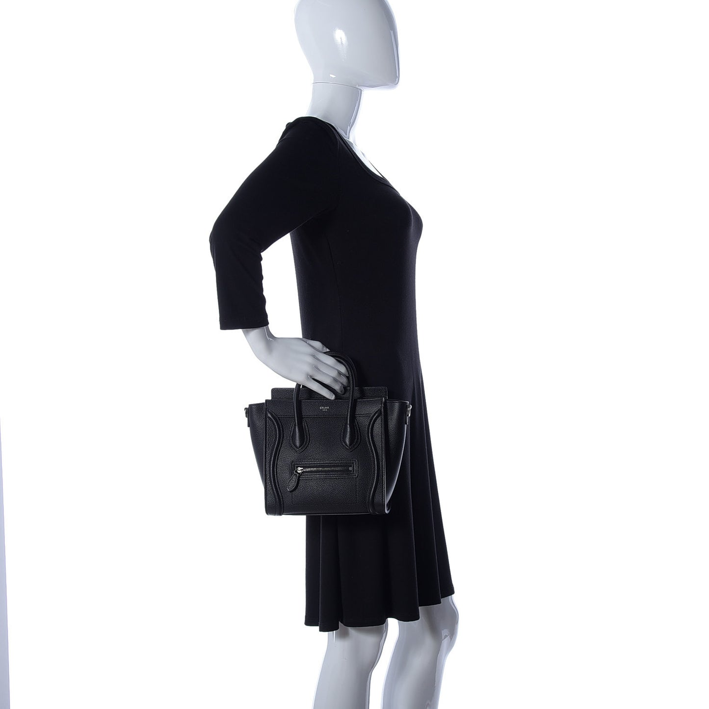 Drummed Calfskin Nano Luggage Black