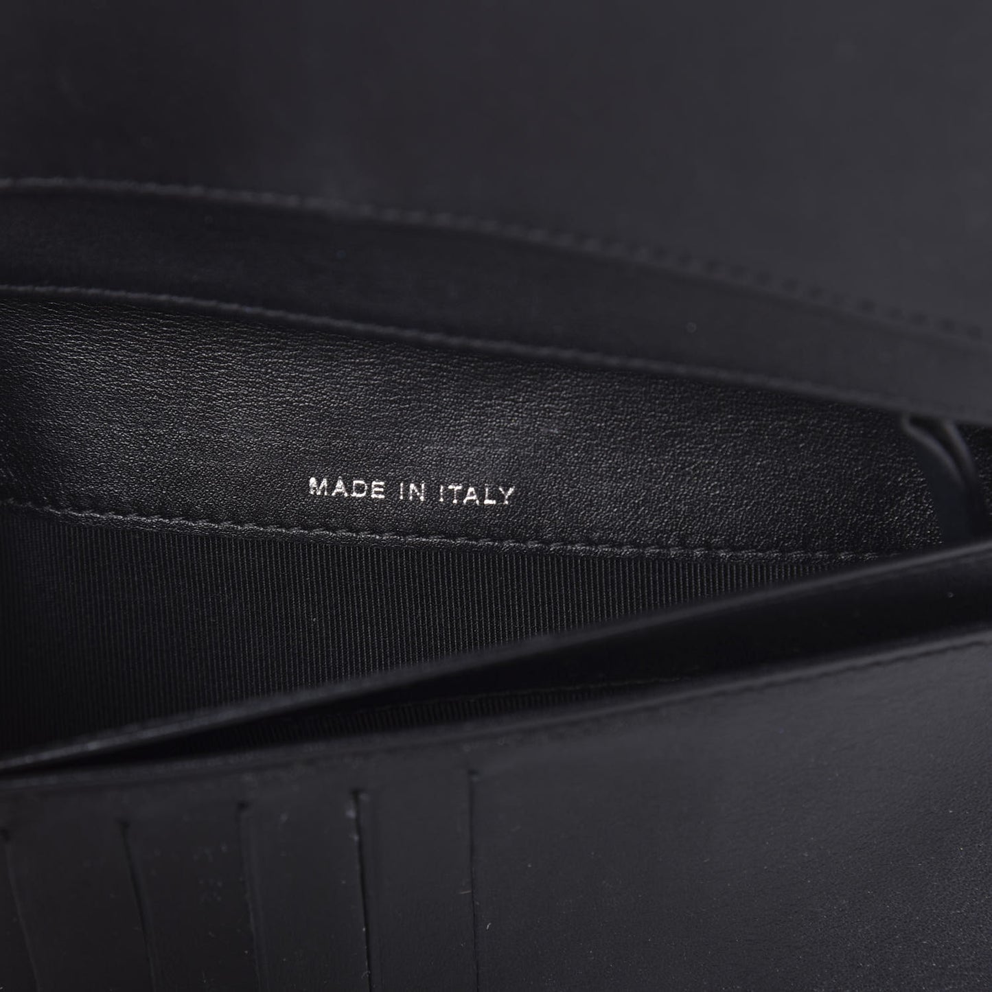 Patent Calfskin Quilted Yen Wallet Black