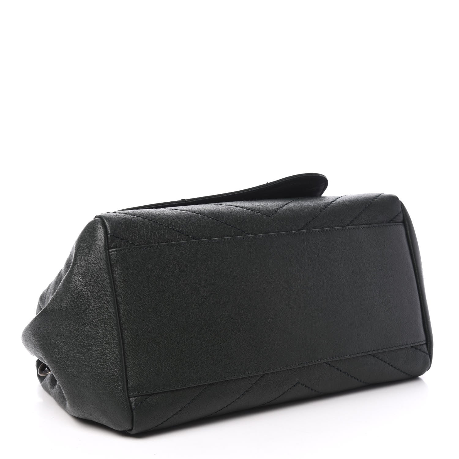 Saint Laurent Vintage Lambskin Chevron Monogram Medium Nolita Dark Green 4 of 10