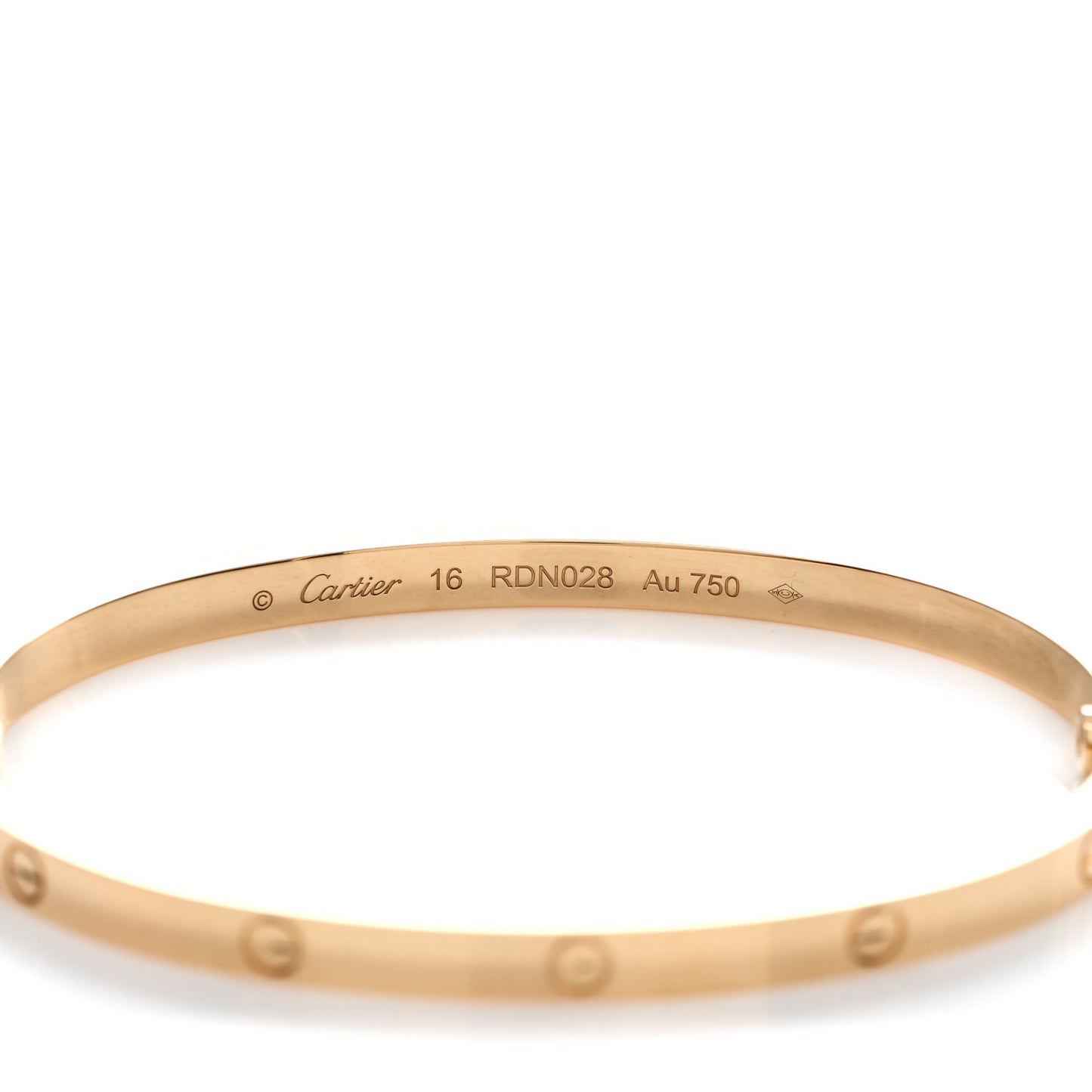 18K Yellow Gold Small LOVE Bracelet 16