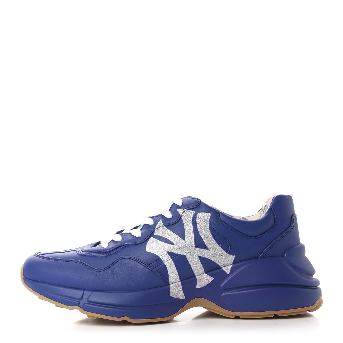 X MLB Calfskin NY Yankees Mens Rhyton Sneakers 9.5 Electric Blue