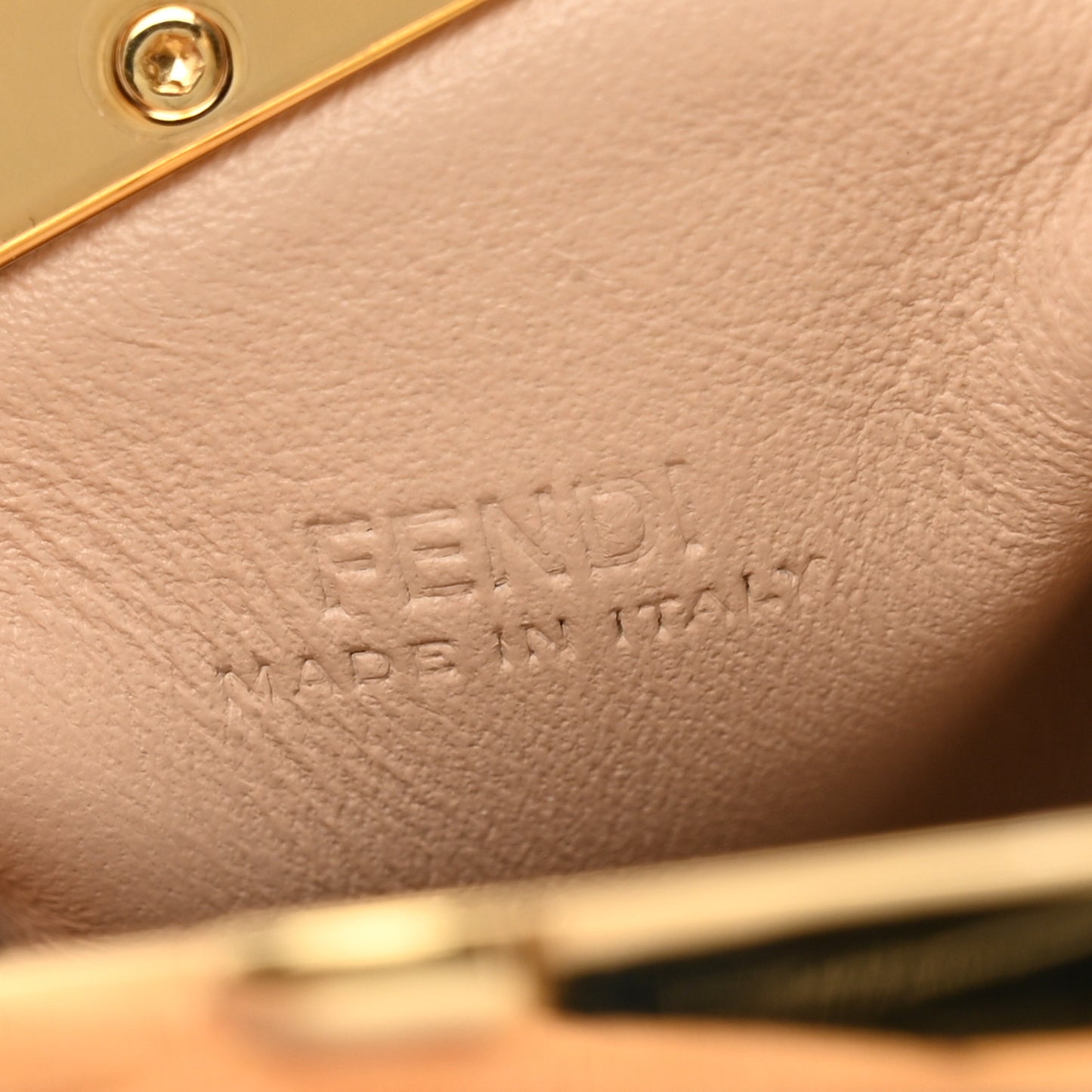 Shiny Nappa Nano Fendi First Bag Charm Poudre