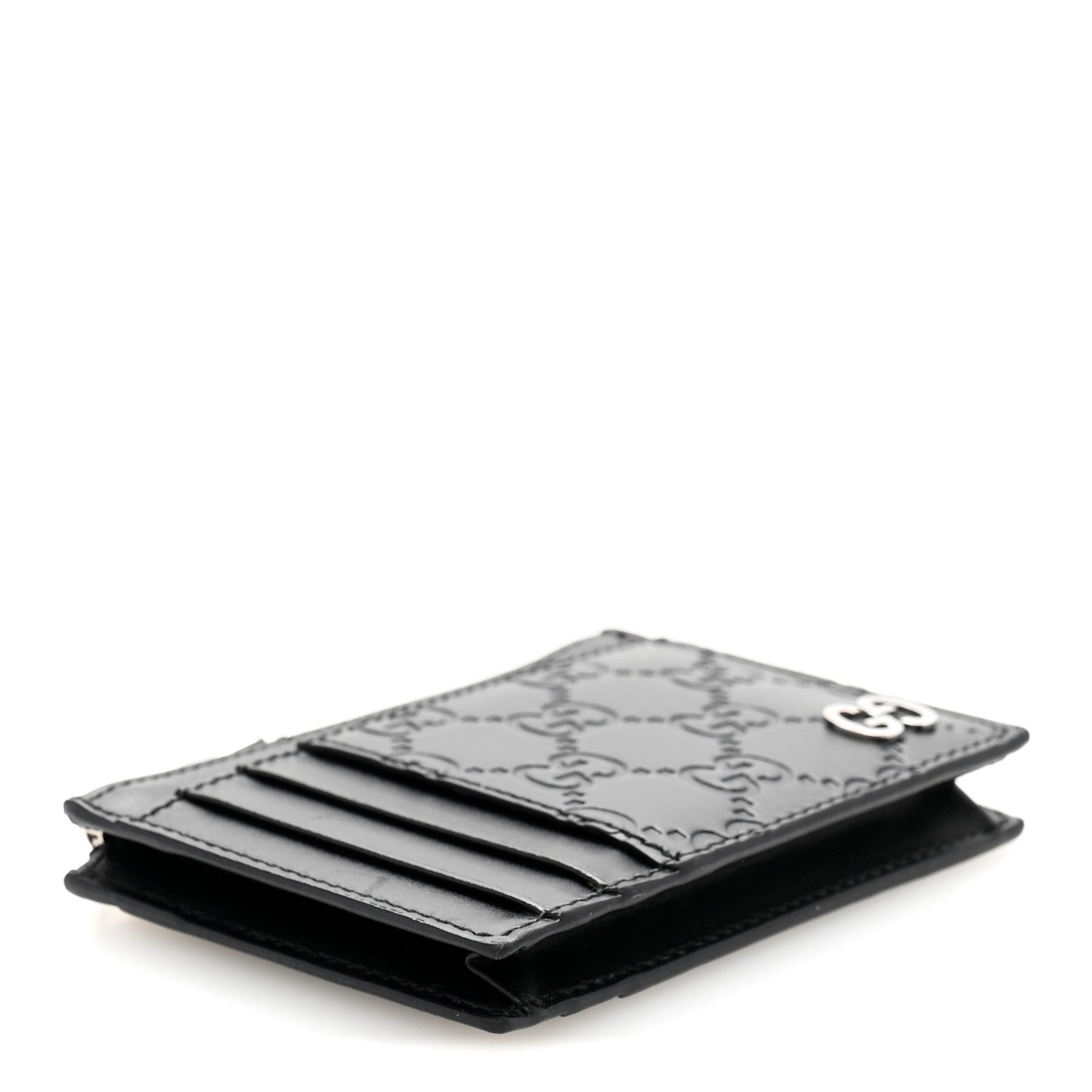 Gucci Guccissima Signature Coin Case Card Holder Black 4 of 10