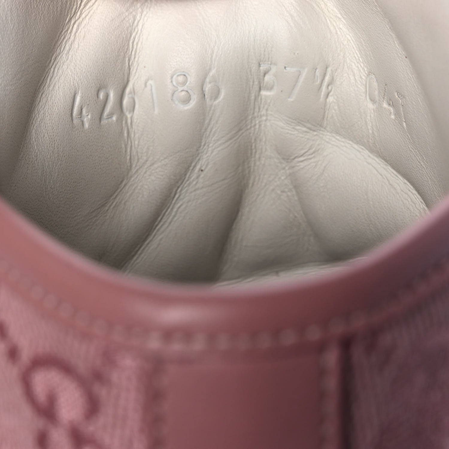 Gucci Monogram Womens High Top Sneakers 37.5 Pink Soft Pink 7 of 7