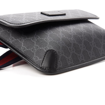Gucci GG Supreme Monogram Web Slim Belt Bag Black Grey 6 of 11