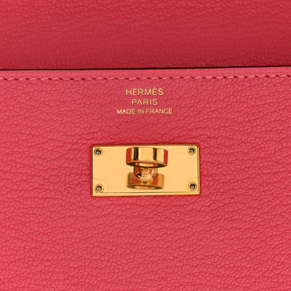 Hermes Chevre Mysore Kelly Longue Wallet Rose Lipstick 6 of 10
