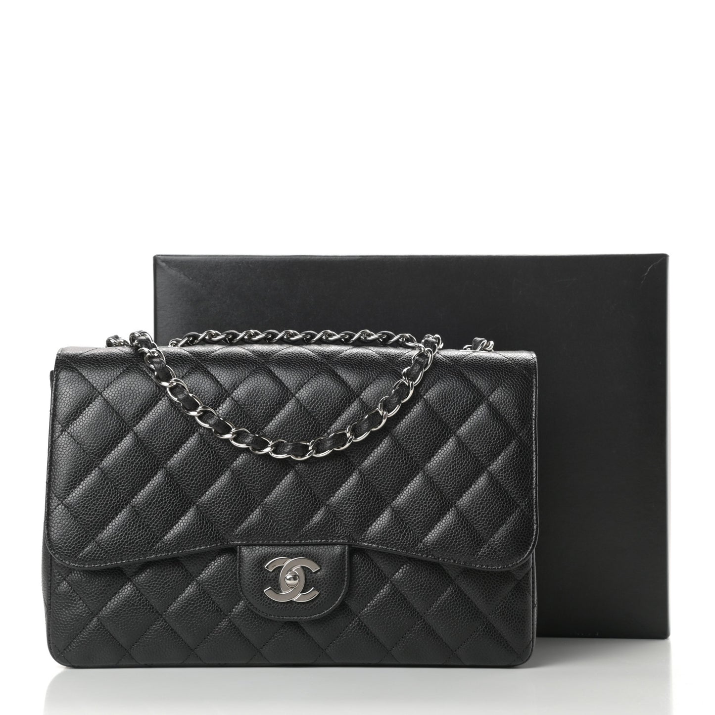 Caviar Quilted Jumbo Single Flap Black
