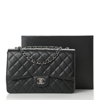 Chanel Caviar Quilted Jumbo Single Flap Black 11 of 11