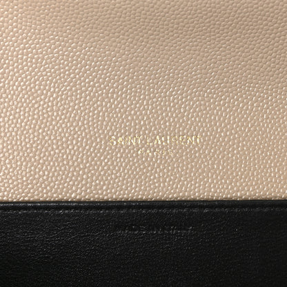 Saint Laurent Grain De Poudre Monogram Uptown Chain Wallet Dark Beige 6 of 10
